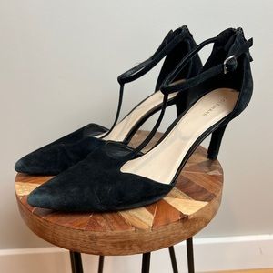 Cole Han Black Suede Pointed Heels